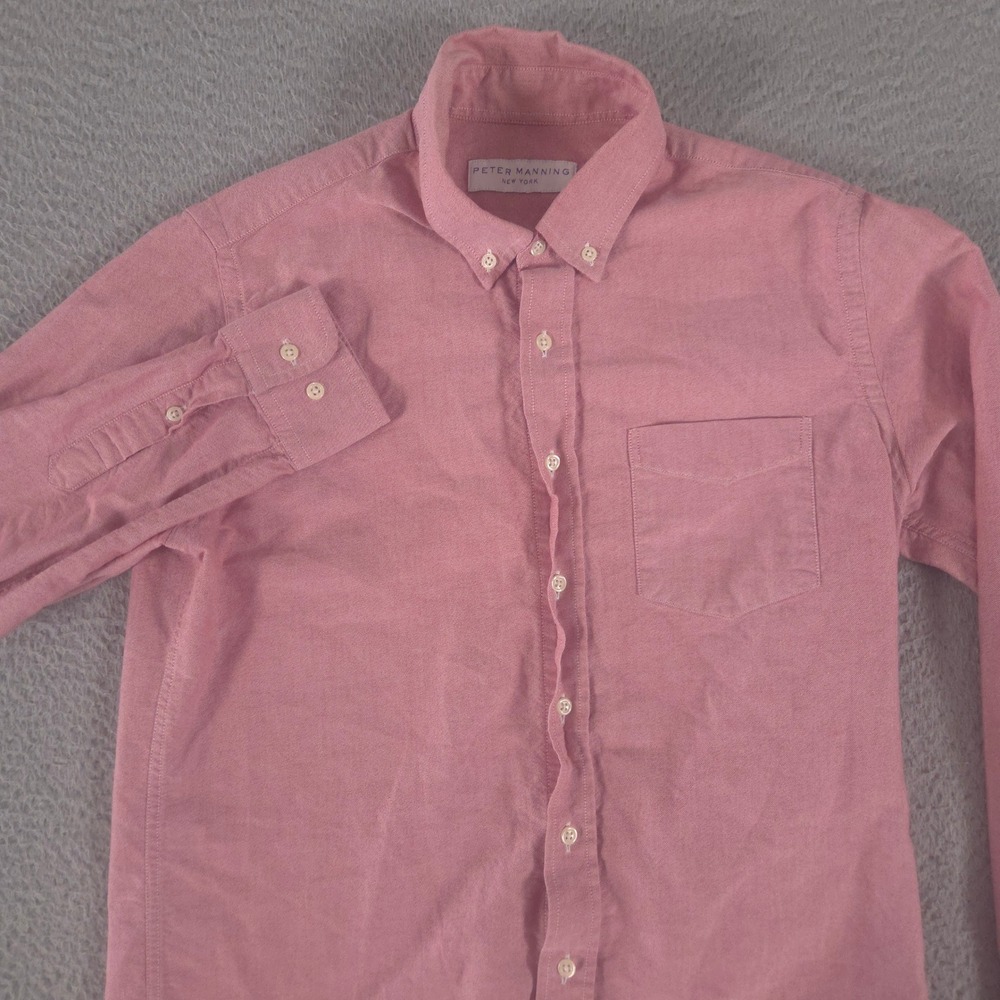 Peter Manning Shirt Mens 2/S Pink Oxford 100% Cotton Button Down Pocket Portugal